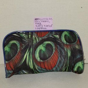#894 NWOT RARE Sisley Paris Peacock Fabric Bag